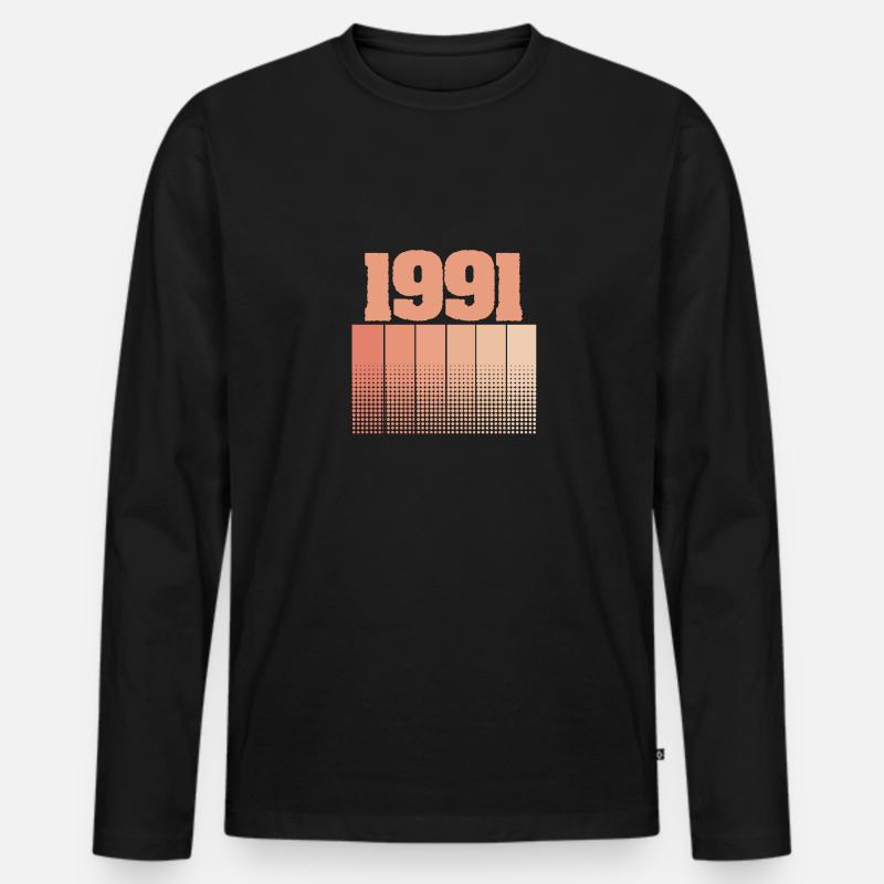 Witzig 1991 - Männer Premium Bio Langarmshirt - Schwarz