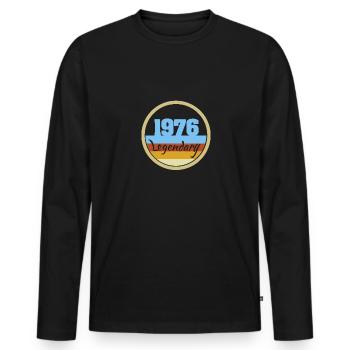 1976 1976 - Männer Premium Bio Langarmshirt - Schwarz - Vorne - Nico (187cm)