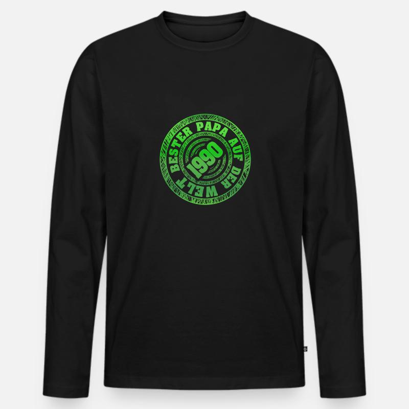 Geboren 1990 - Männer Premium Bio Langarmshirt - Schwarz