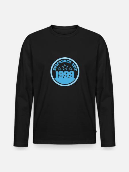 1999 - Männer Premium Bio Langarmshirt - Schwarz