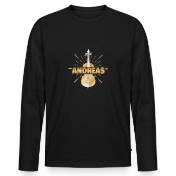 Violoniste Andreas - T-shirt manches longues Premium bio Homme - noir - Devant - Nico (187cm)