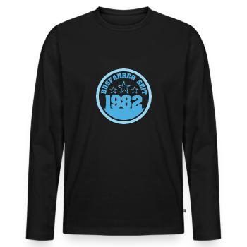 LKW 1982 - Männer Premium Bio Langarmshirt - Schwarz - Vorne - Nico (187cm)