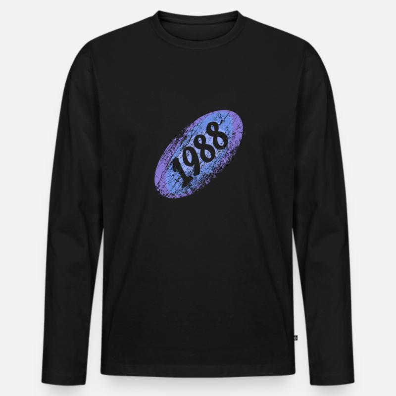 Witzig 1988 - Männer Premium Bio Langarmshirt - Schwarz