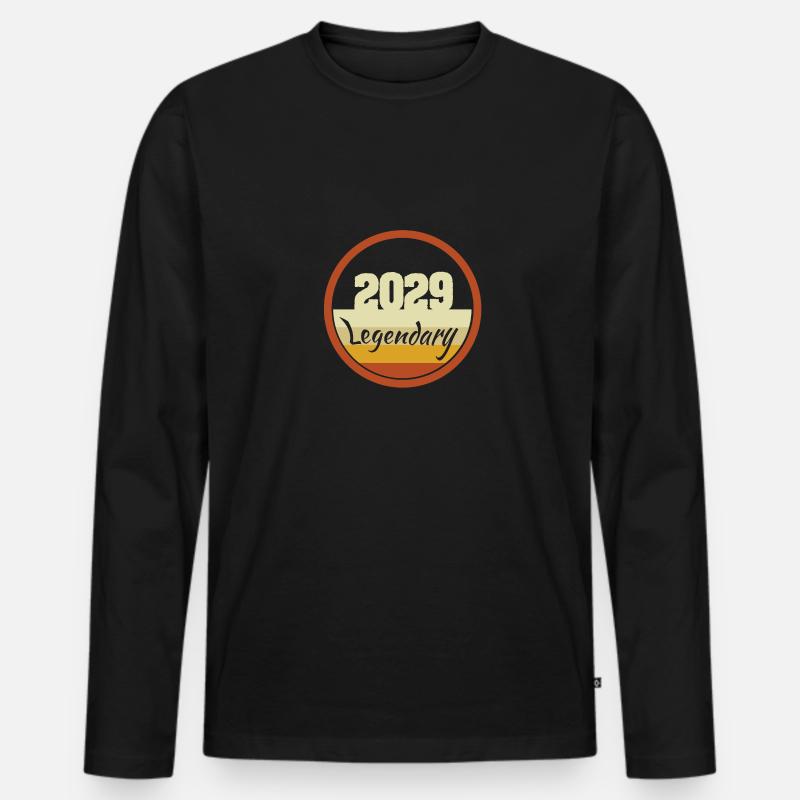 2029 - Männer Premium Bio Langarmshirt - Schwarz