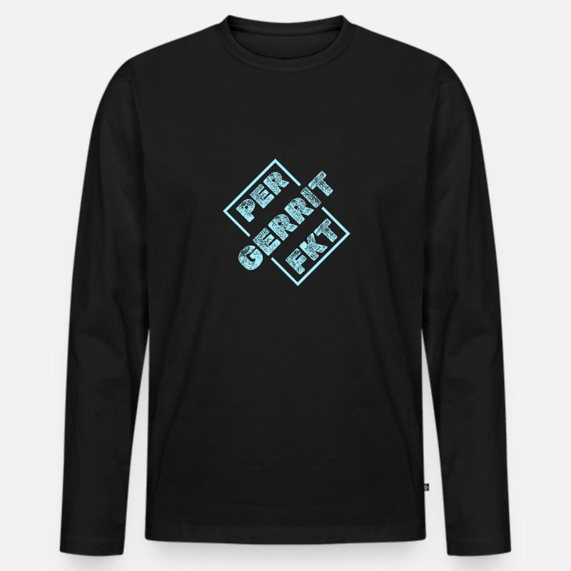 Perfekt Gerrit - Männer Premium Bio Langarmshirt - Schwarz