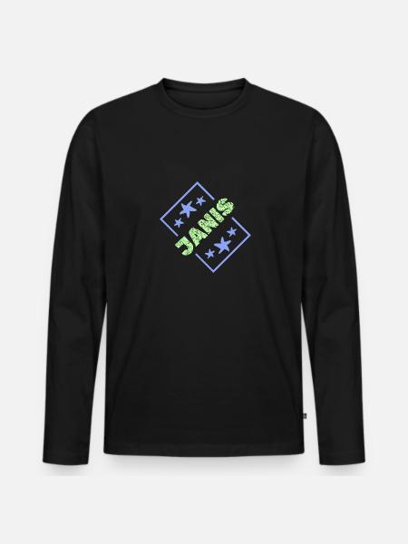 Cadeau pour Janis - T-shirt manches longues Premium bio Homme - noir