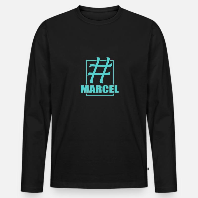 Social Marcel - Männer Premium Bio Langarmshirt - Schwarz
