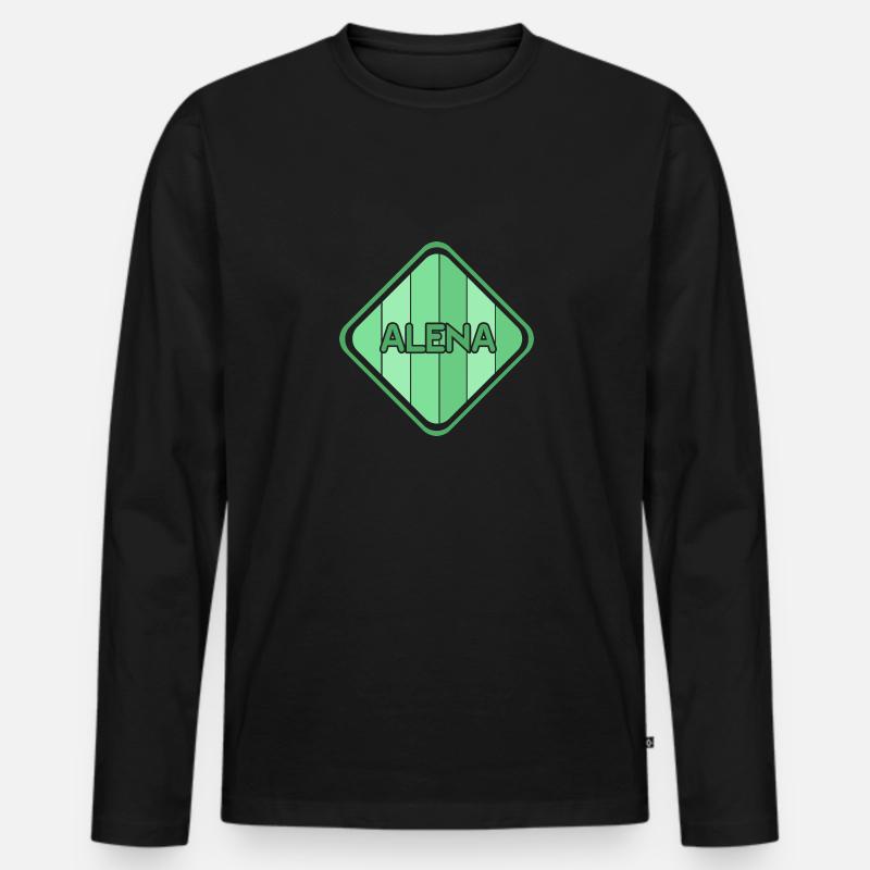 Geschenkidee Alena - Männer Premium Bio Langarmshirt - Schwarz