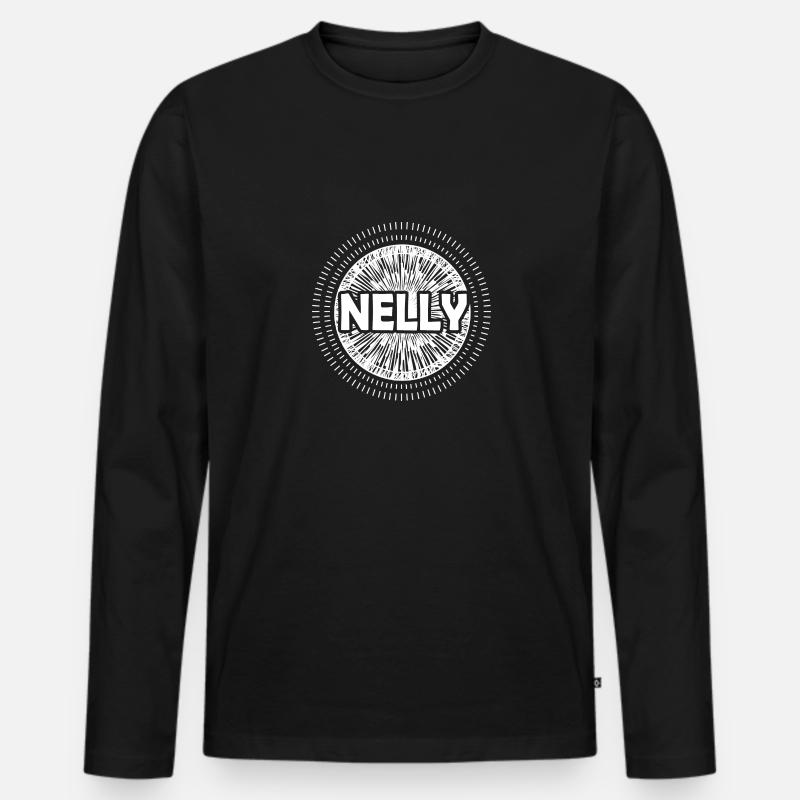 Name Nelly - Männer Premium Bio Langarmshirt - Schwarz