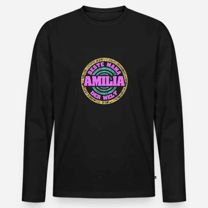 Mutter Amilia - Männer Premium Bio Langarmshirt - Schwarz