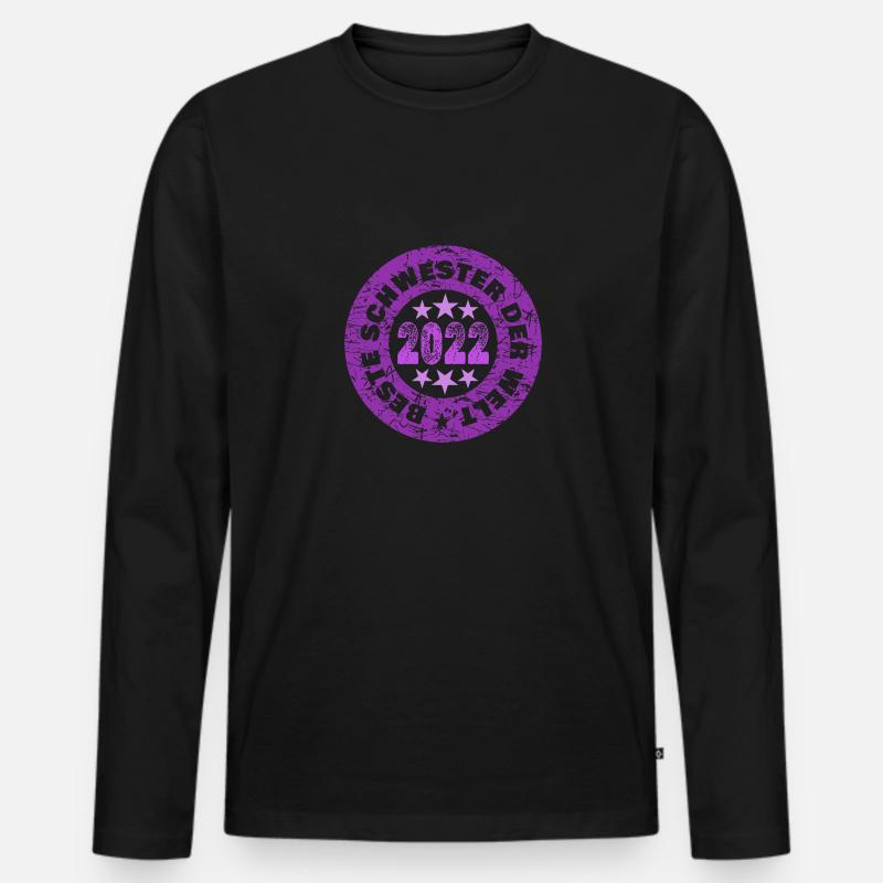 Schwester 2022 - Männer Premium Bio Langarmshirt - Schwarz