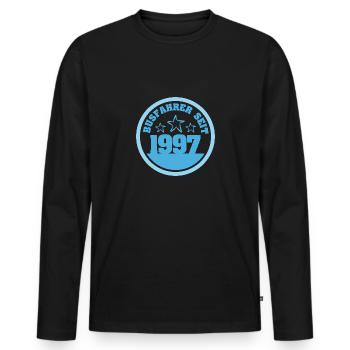 1997 - Männer Premium Bio Langarmshirt - Schwarz - Vorne - Nico (187cm)