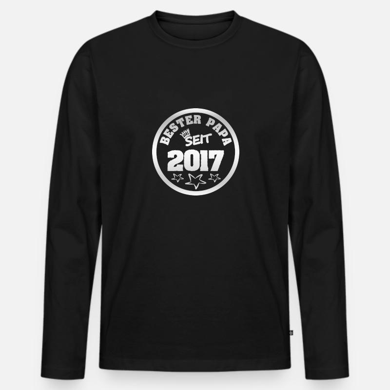 Papa 2017 - Männer Premium Bio Langarmshirt - Schwarz