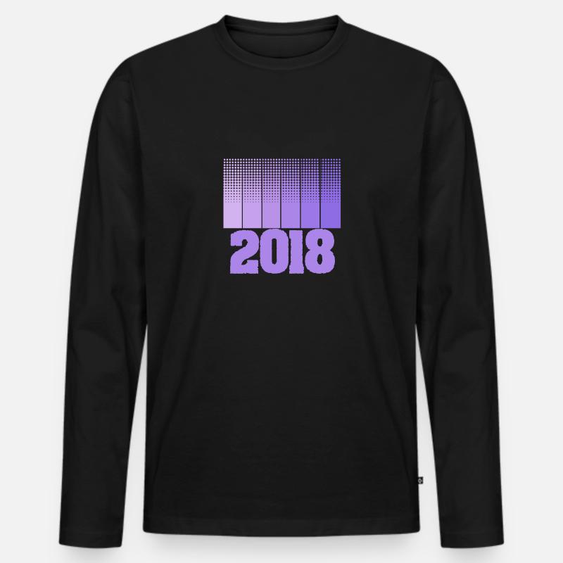Jahr 2018 - Männer Premium Bio Langarmshirt - Schwarz