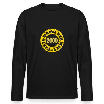 2000 2000 - T-shirt manches longues Premium bio Homme - noir - Devant - Nico (187cm)