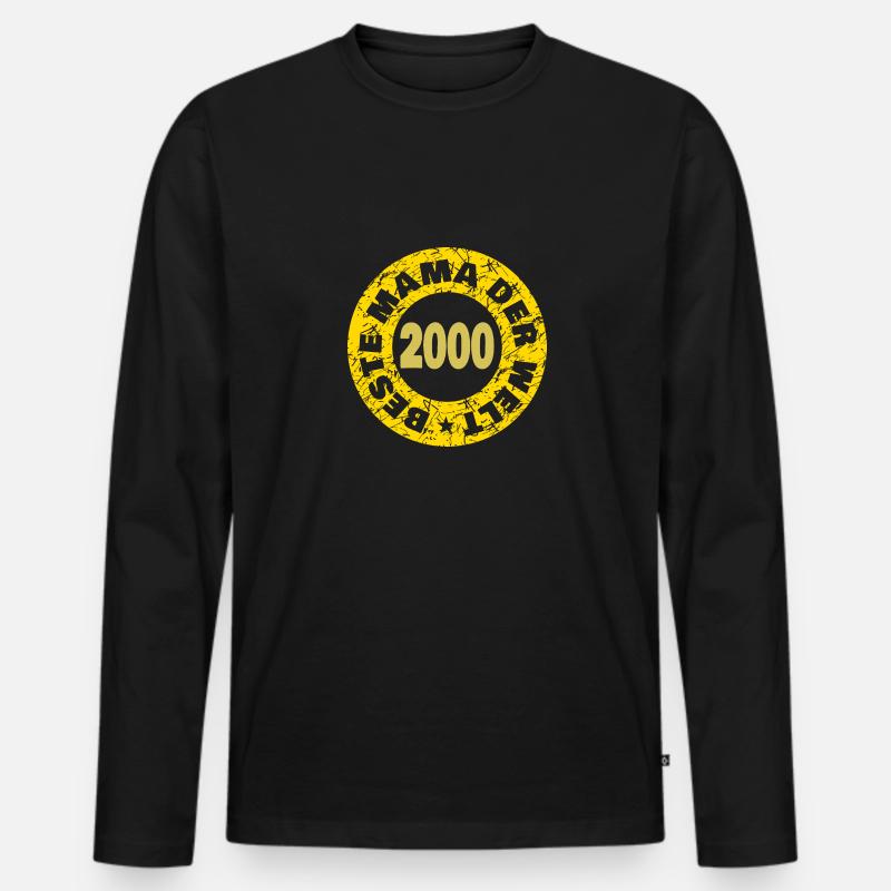 2000 2000 - Männer Premium Bio Langarmshirt - Schwarz