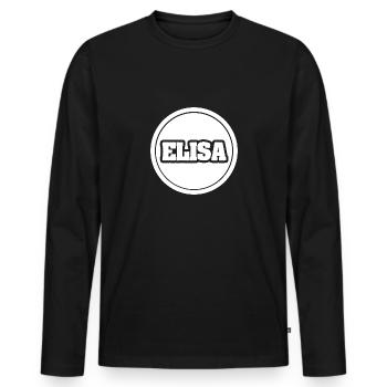 Prénom Elisa - T-shirt manches longues Premium bio Homme - noir - Devant - Nico (187cm)