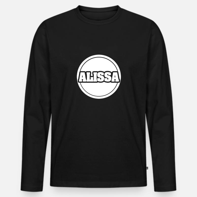 Alissa - Männer Premium Bio Langarmshirt - Schwarz