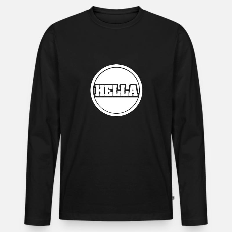 Hella - Männer Premium Bio Langarmshirt - Schwarz