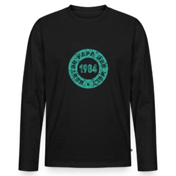 Charrette à bras 1984 - T-shirt manches longues Premium bio Homme - noir - Devant - Nico (187cm)