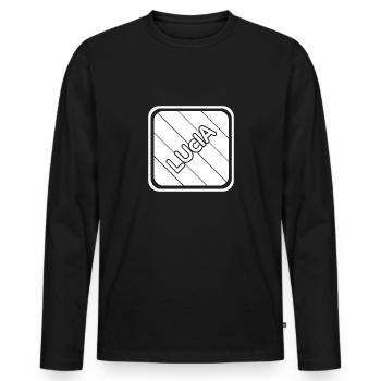 First name Lucia - Men's Premium Organic Long Sleeve Shirt - black - Front - Nico (187cm)