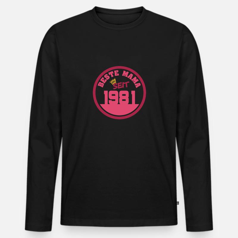 1981 1981 - Männer Premium Bio Langarmshirt - Schwarz