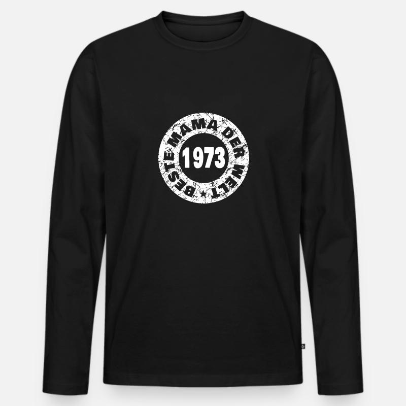 1973 - Männer Premium Bio Langarmshirt - Schwarz