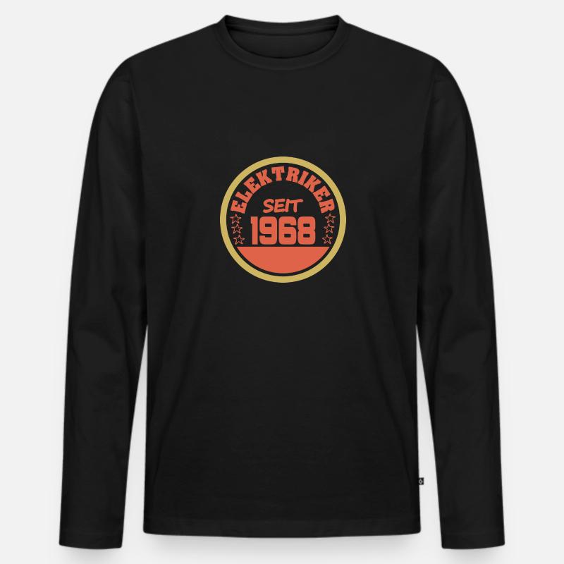 1968 1968 - Männer Premium Bio Langarmshirt - Schwarz