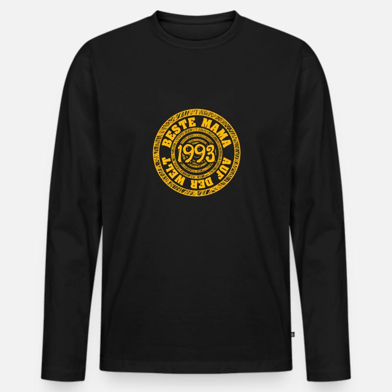 Mama 1993 - Männer Premium Bio Langarmshirt - Schwarz