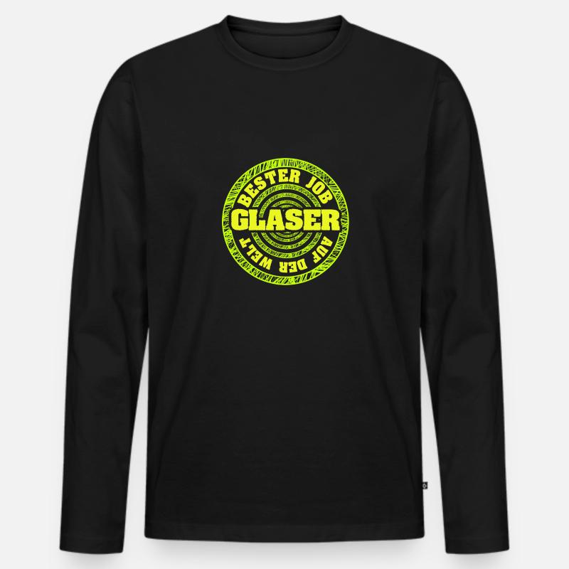 Glaser als Job - Männer Premium Bio Langarmshirt - Schwarz