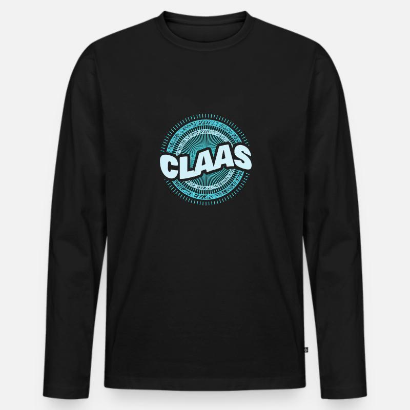 Geschenkidee Claas - Männer Premium Bio Langarmshirt - Schwarz