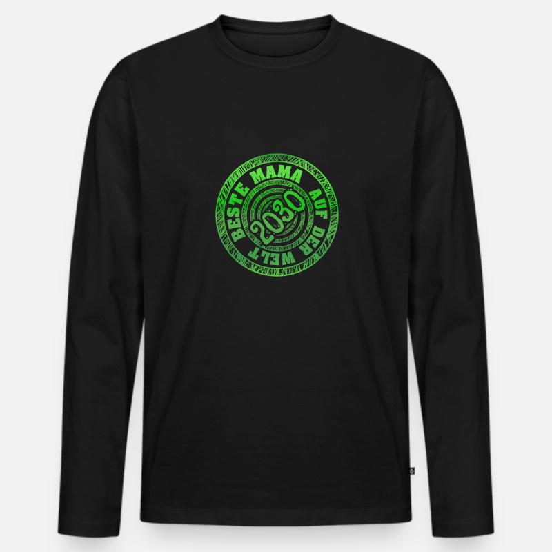 2030 - Männer Premium Bio Langarmshirt - Schwarz