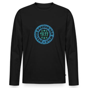Siblings 1977 - Men's Premium Organic Long Sleeve Shirt - black - Front - Nico (187cm)