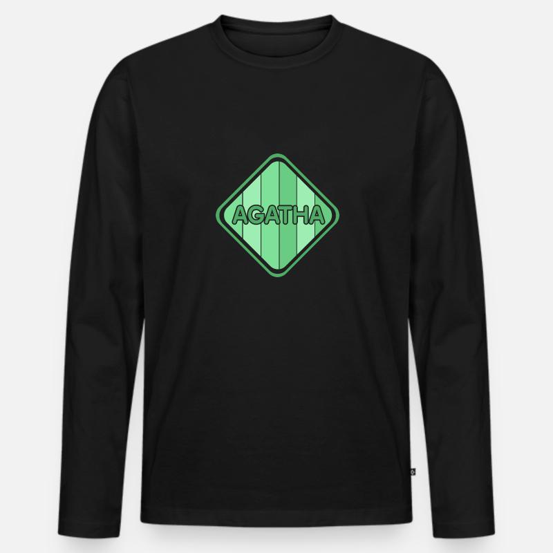 Mädchen Agatha - Männer Premium Bio Langarmshirt - Schwarz