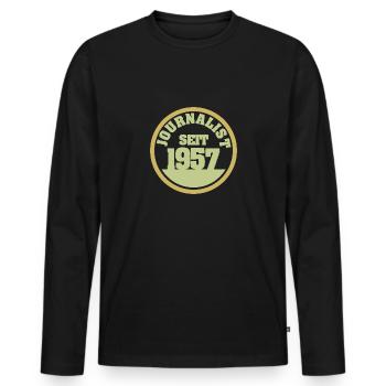 1957 1957 - T-shirt manches longues Premium bio Homme - noir - Devant - Nico (187cm)