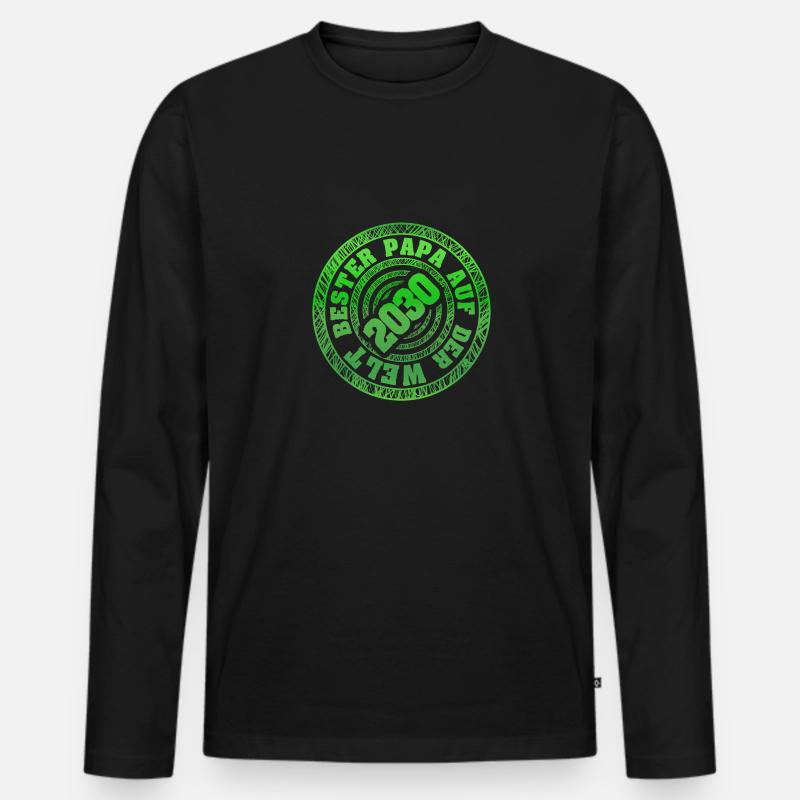 2030 - Männer Premium Bio Langarmshirt - Schwarz