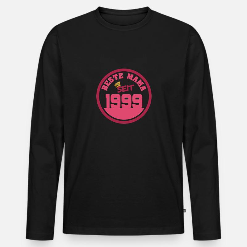 Mama 1999 - Männer Premium Bio Langarmshirt - Schwarz