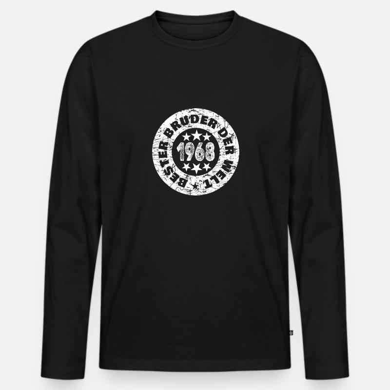 Bruder 1968 - Männer Premium Bio Langarmshirt - Schwarz