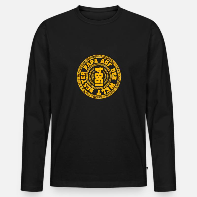 Dad 1984 - Männer Premium Bio Langarmshirt - Schwarz