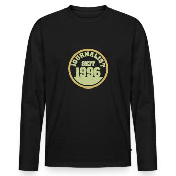 1996 - Men's Premium Organic Long Sleeve Shirt - black - Front - Nico (187cm)
