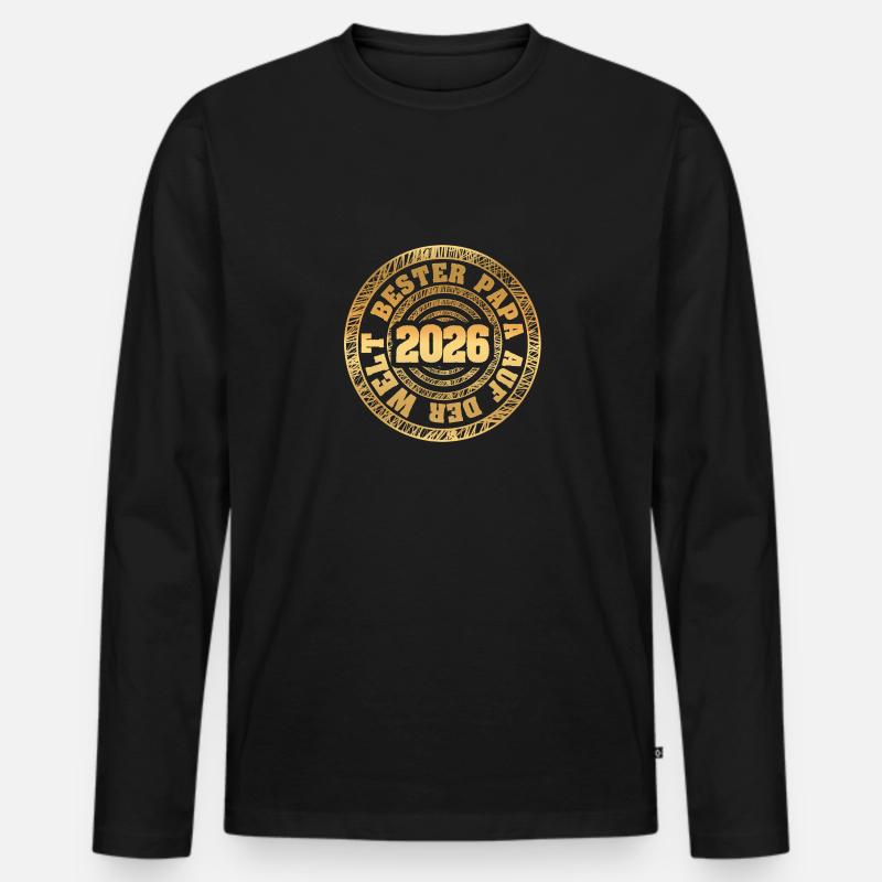 Papa 2026 - Männer Premium Bio Langarmshirt - Schwarz