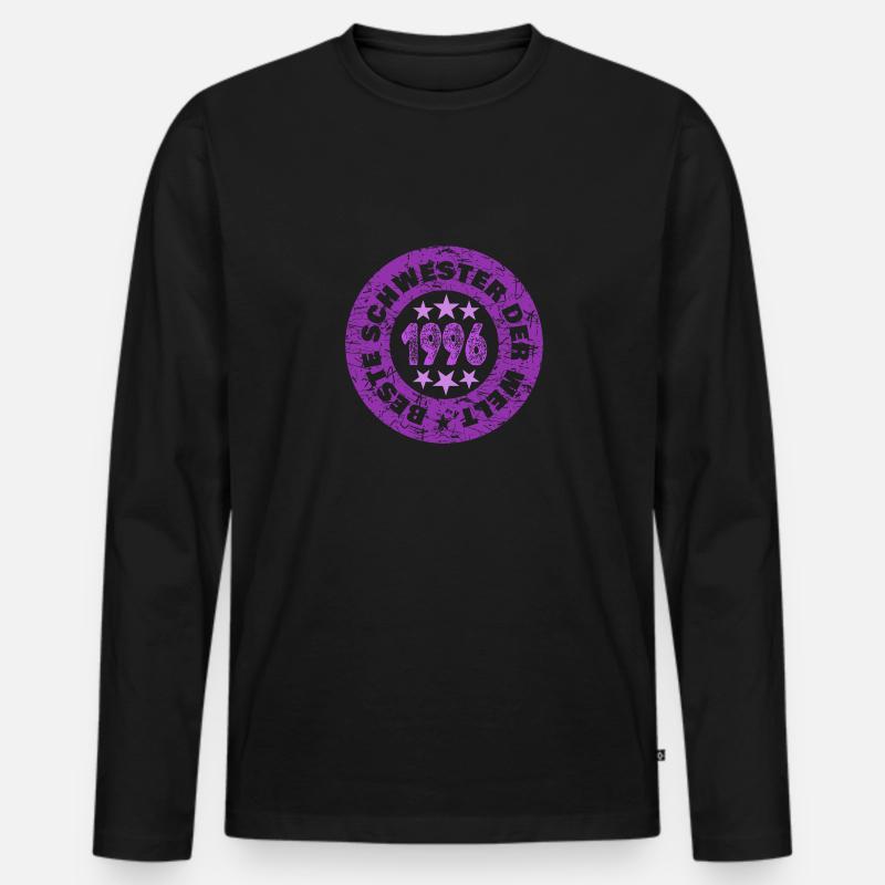 1996 - Männer Premium Bio Langarmshirt - Schwarz