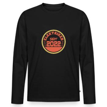 2022 2022 - Männer Premium Bio Langarmshirt - Schwarz - Vorne - Nico (187cm)