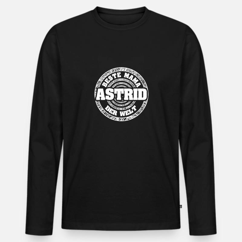 Astrid - Männer Premium Bio Langarmshirt - Schwarz