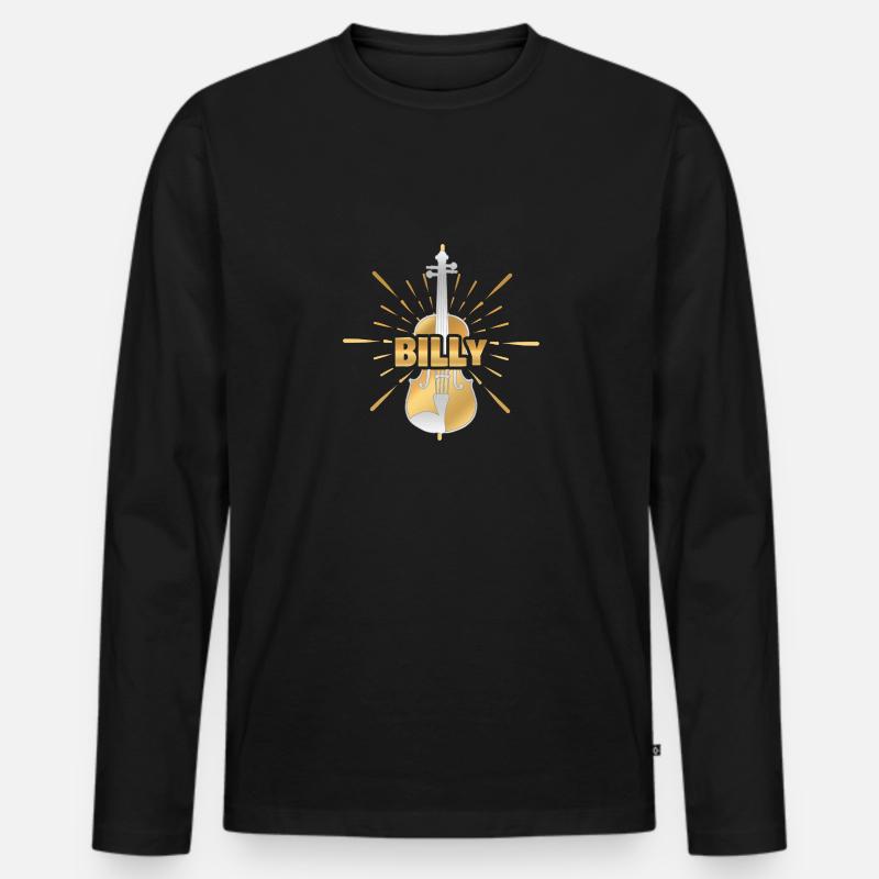 Billy als Violinist - Männer Premium Bio Langarmshirt - Schwarz