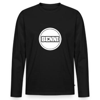 Benni comme prénom - T-shirt manches longues Premium bio Homme - noir - Devant - Nico (187cm)