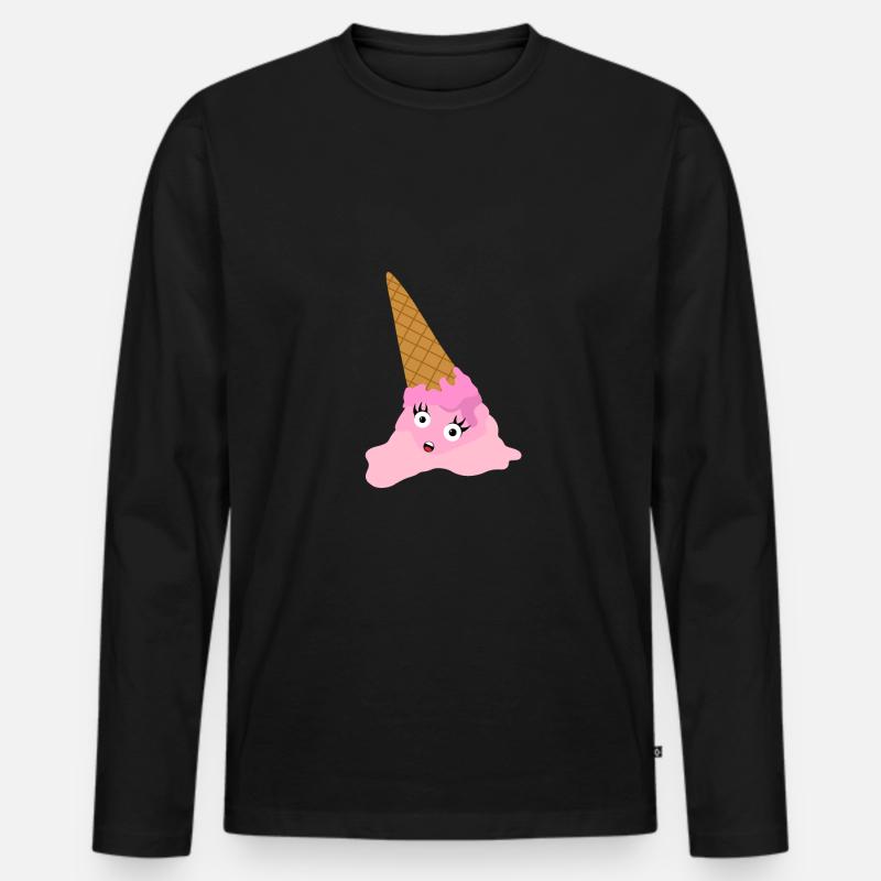 Geschmolzenes Eis - Männer Premium Bio Langarmshirt - Schwarz
