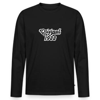 1988 Birthday - Men's Premium Organic Long Sleeve Shirt - black - Front - Nico (187cm)