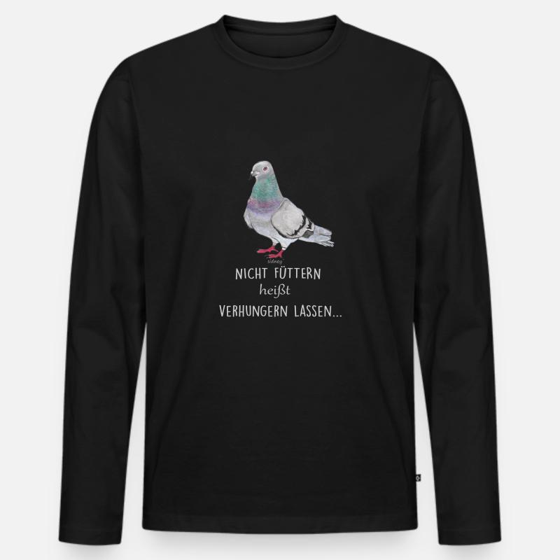 Wester Stadttaube - Männer Premium Bio Langarmshirt - Schwarz