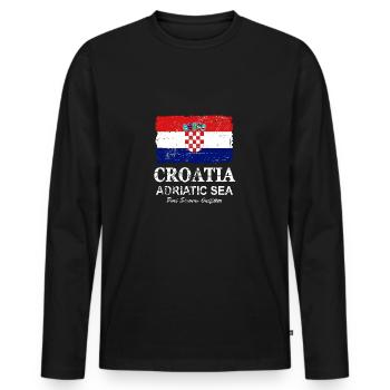 Croatia Flag - Kroatien Fahne - Republika Hrvatska - Männer Premium Bio Langarmshirt - Schwarz - Vorne - Nico (187cm)